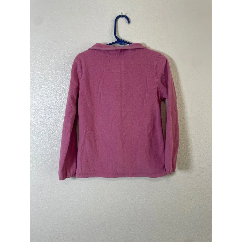 OshKosh B'gosh Fleece Jacket Kids 5/5A Pink‎ Excellent Full Zip Heart Detail